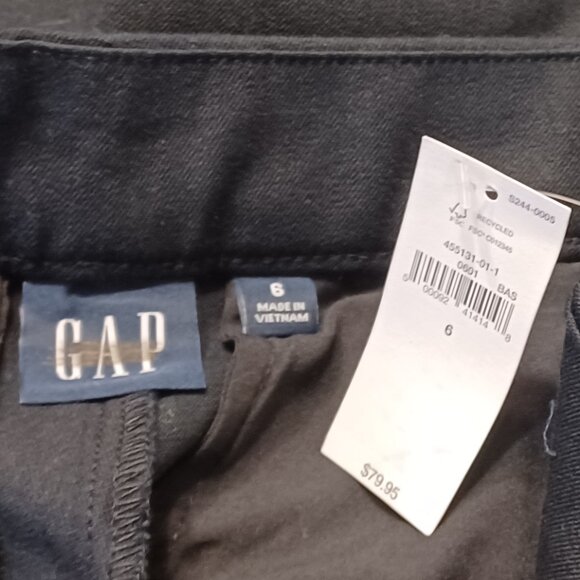 NEW GAP Black High Rise Bi-Stretch Flare BOHO Pintuck Pleat Pants - Picture 10 of 11